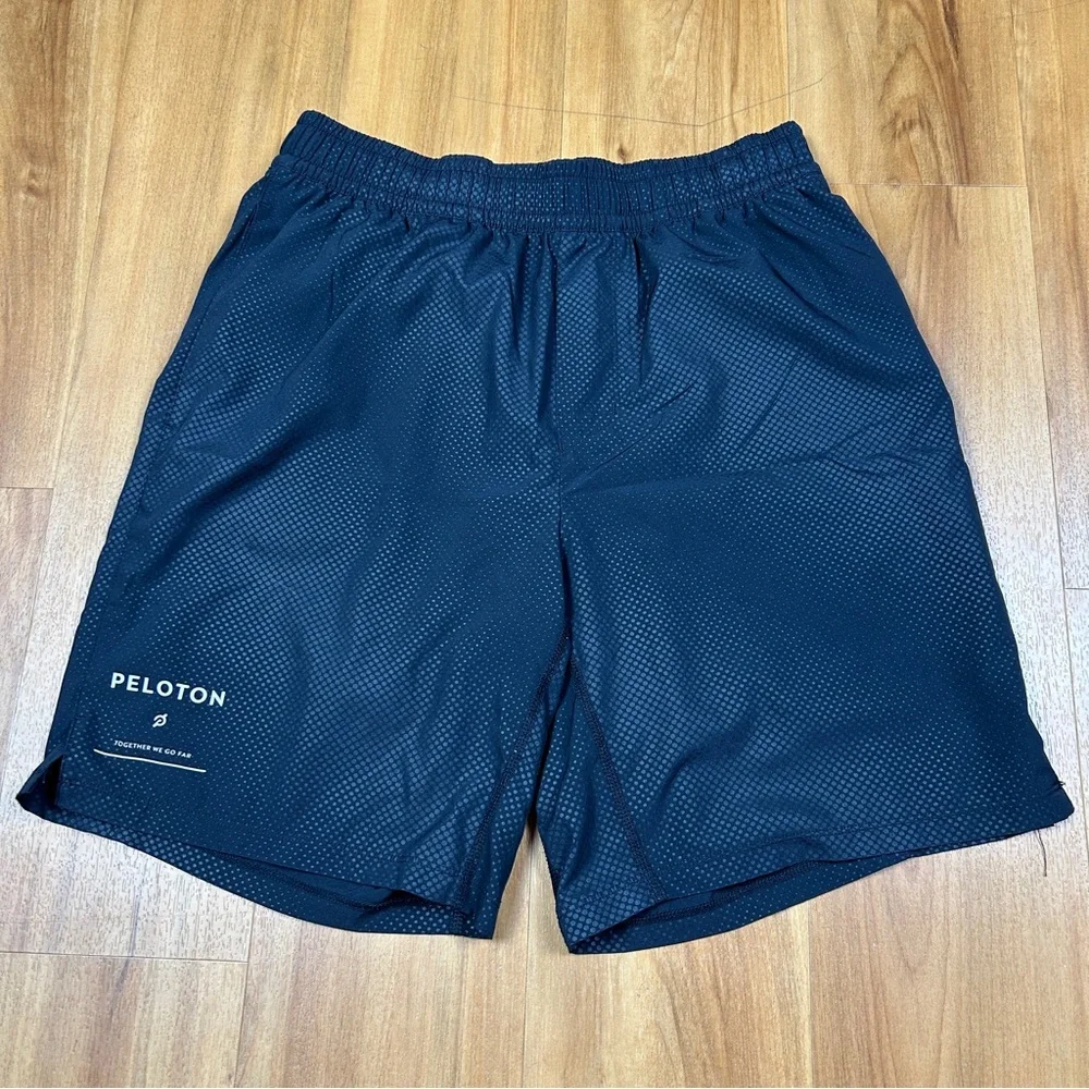 Peloton Athletic Running Shorts Men Medium Black Lined‎ Gym Training Activewear